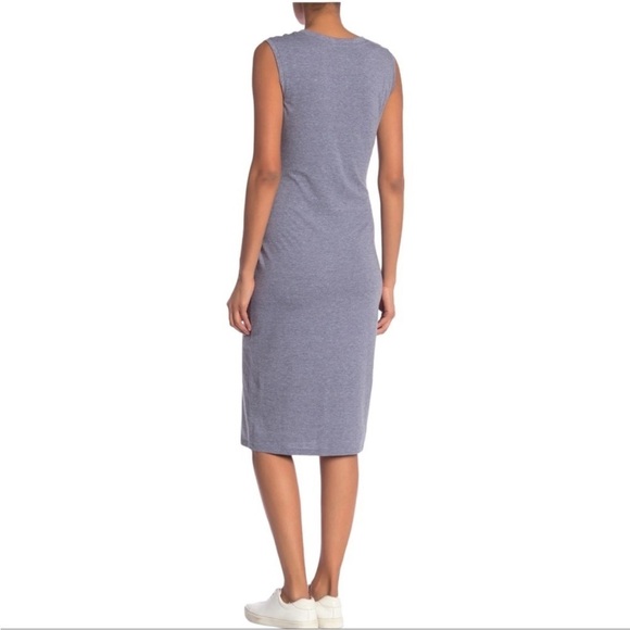 SUSINA Sleeveless Gray T-shirt Tie Waist Dress Cotton Blend Small - Picture 3 of 13